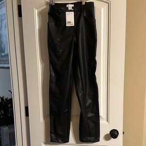 H&M Black Faux Leather Pants